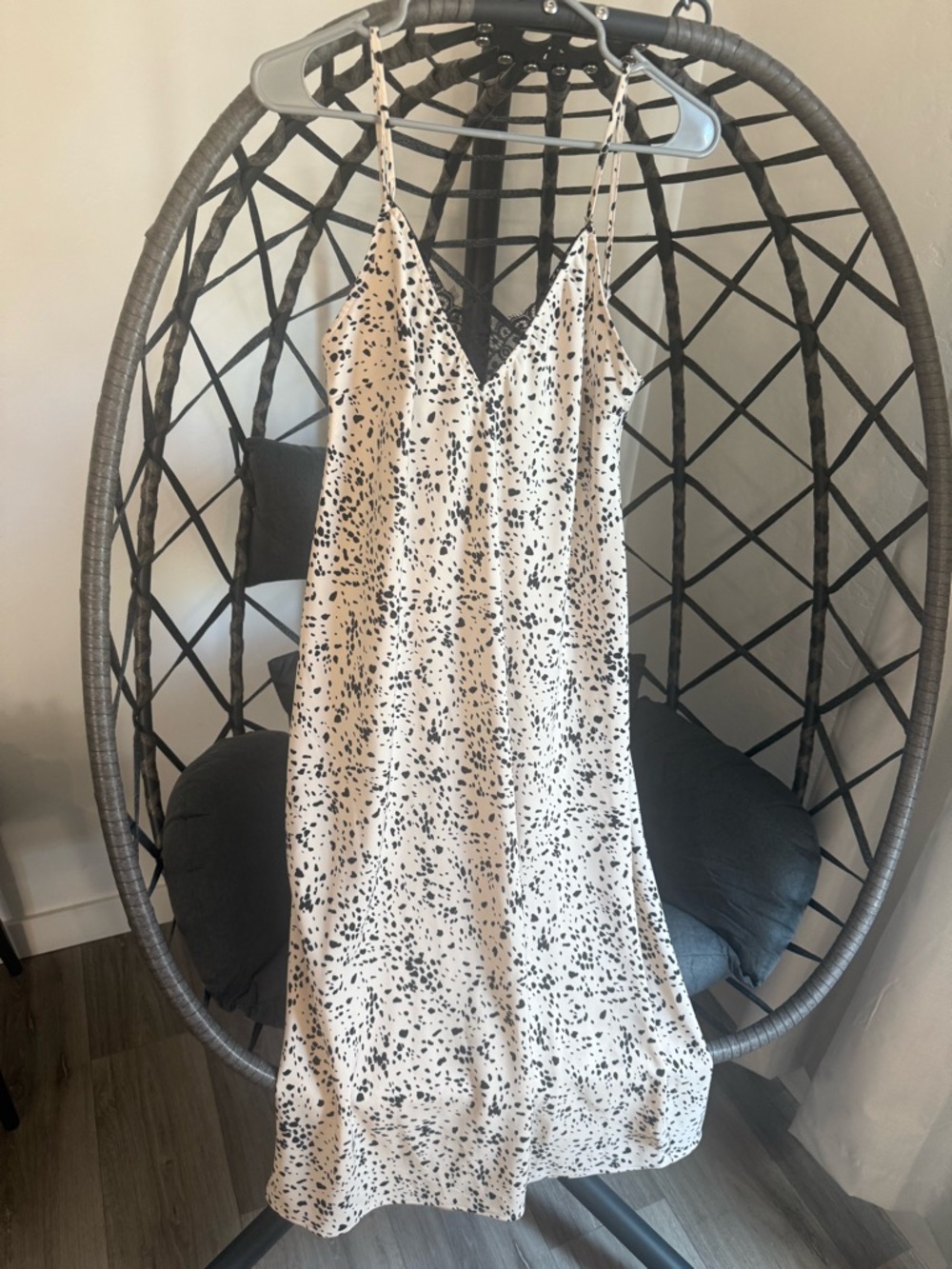 a new day Cream and Black Spotted Satin Slip